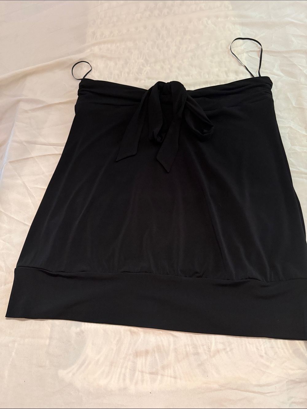 Black Tie neck Spaghetti Strapless top